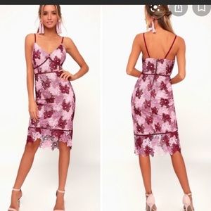Lulus Endless Elegance Mauve Multi Lace Dress